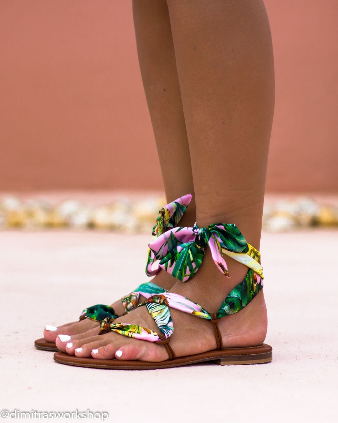 Tropical print sandals clearance